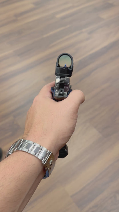 STACCATO CUSTOM XC “TRIBAL DRAGON” SILVER/BLUE PVD WITH ATLAS GRIPS SRO & X300 2 GRIPS