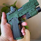 STACCATO C2 PORTED FULL CUSTOM BUILD VIKING EDITION GREEN/BLACK FINISH WITH CHEELY ALUMINUM GRIPS