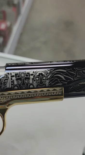 CHARLES DALY 1911 HIGH POLISHED, NIGHT BLUE CHROMED & 24K GOLD PLATED 45ACP