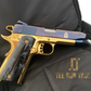 SPRINGFIELD ARMORY GARRISON 1911 9MM BLUE CHROME AND 24k gold plated