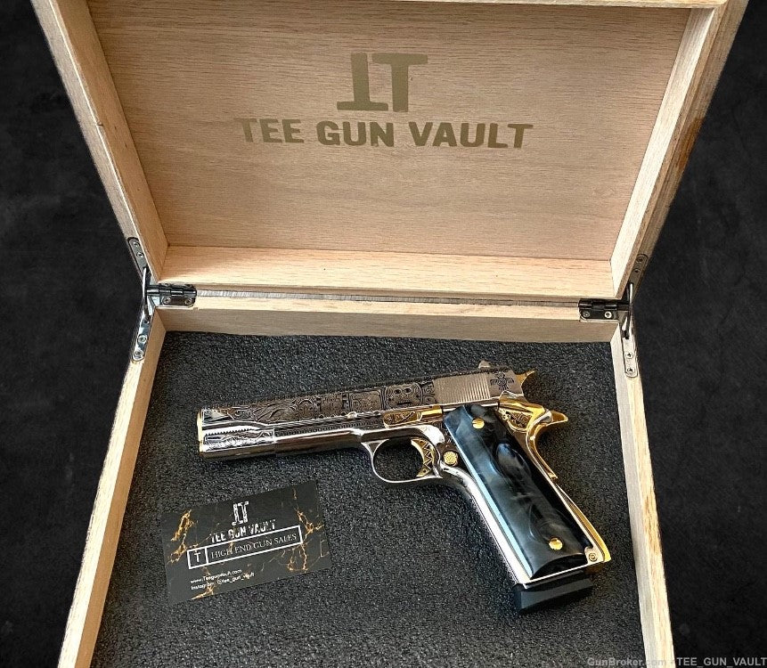 CHARLES DALY 1911 .45 acp FULLY ENGRAVED AND 24k WHITE/YELLOW GOLD PLATED