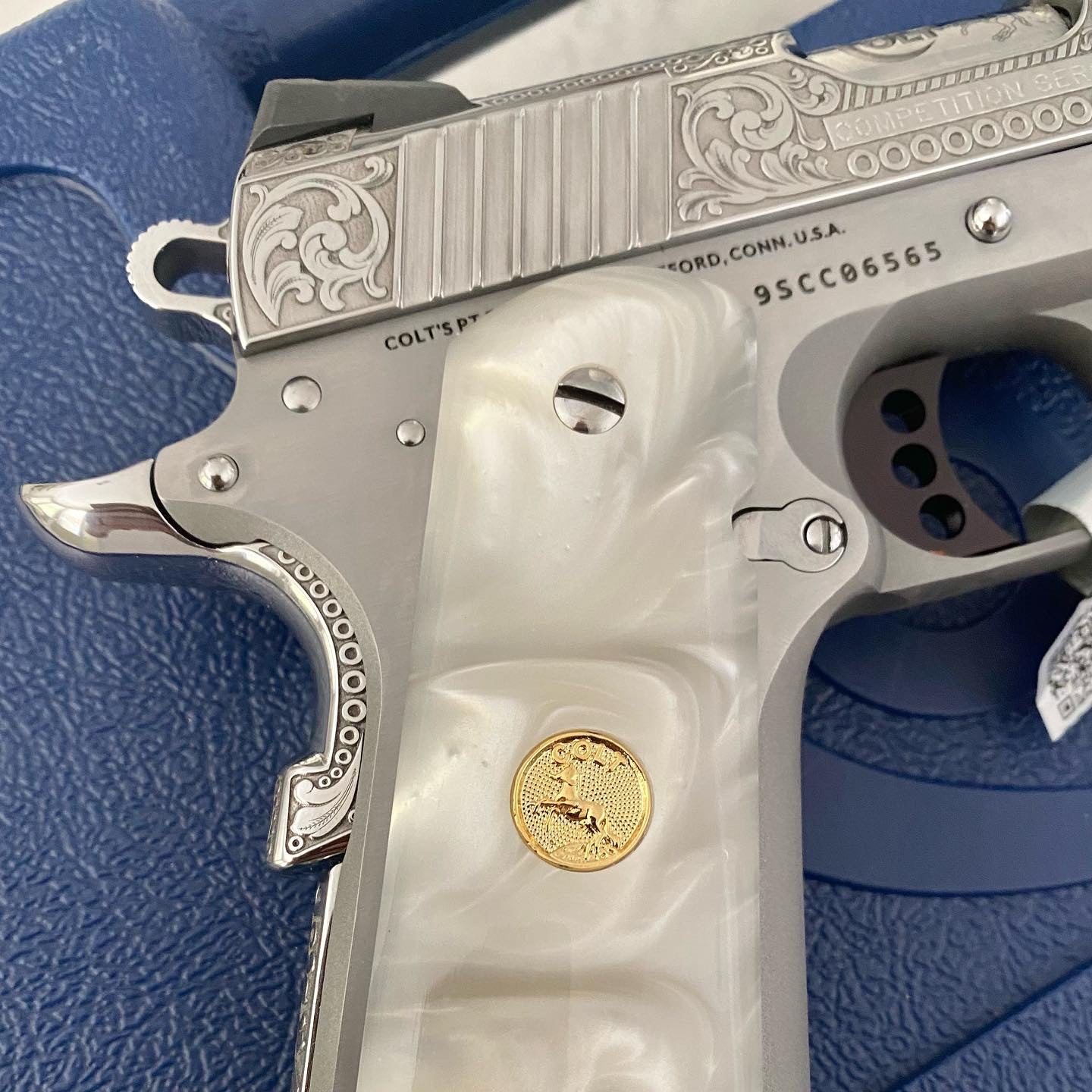 COLT COMPETITION 1911 CUSTOM MADE 9MM FULLY ENGRAVED AND POLISHED