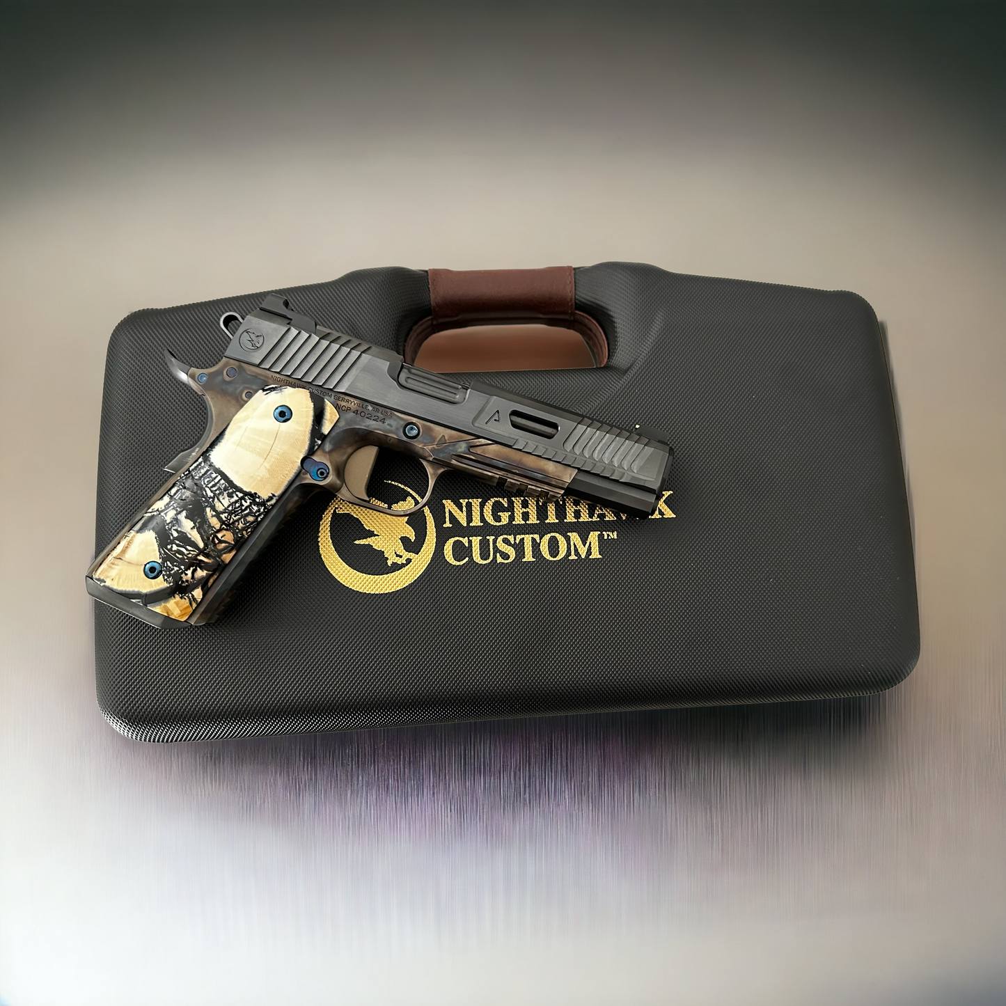 NIGHTHAWK CUSTOM AGENT 2 VIP 45acp IN NEGRINI LEATHER CASE