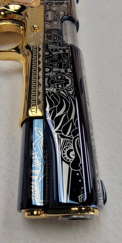 CHARLES DALY 1911 HIGH POLISHED, NIGHT BLUE CHROMED & 24K GOLD PLATED 45ACP