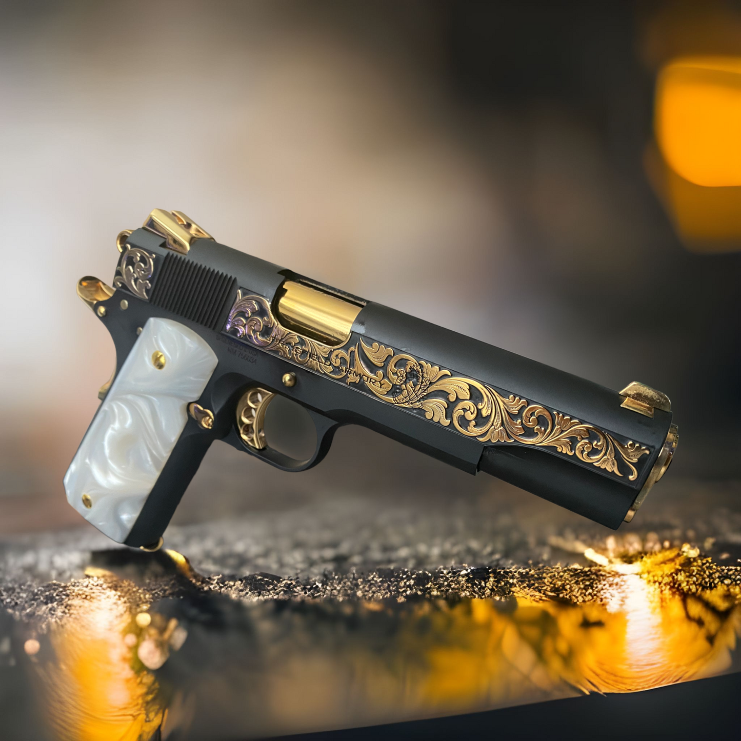 SPRINGFIELD GARRISON 1911 ENGRAVED 9MM WITH 24K GOLD ACCENTS