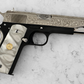 COLT CUSTOM 1911 GOVERNMENT .45ACP ENGRAVED, POLISHED, NICKEL PLATED SLIDE