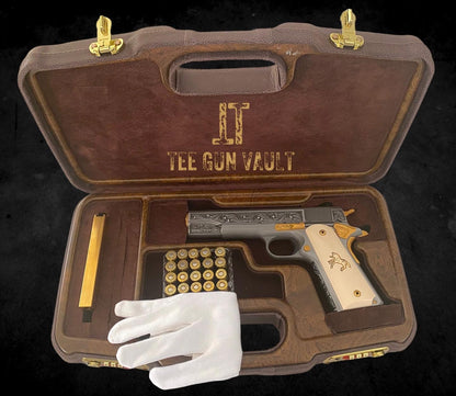 COLT CUSTOM 1911 GOVERNMENT ENGRAVED GOLD PLATED, DIAMONDS 45 ACP