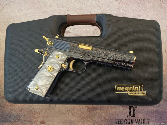 CUSTOM COLT 1911 GOVERNMENT ROYAL BLUE FINISH WITH 24k GOLD ACCENTS NIB!