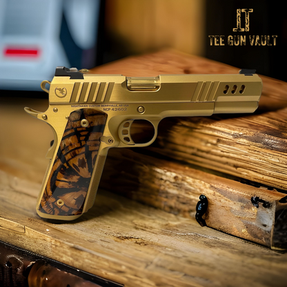 NIGHTHAWK CUSTOM PRESIDENT GOLD NITRIDE FLUTED BARREL IVORY GRIPS .45 ACP