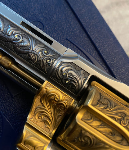 COLT PYTHON 6 INCH ENGRAVED AND 24K GOLD PLATED WITH DIAMONDS