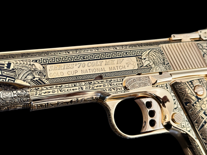 COLT CUSTOM 1911 GOLD CUP ENGRAVED POLISHED AND 24K GOLD PLATED