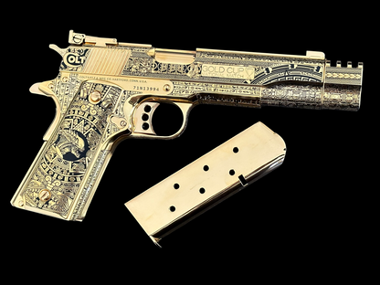 COLT CUSTOM 1911 GOLD CUP ENGRAVED POLISHED AND 24K GOLD PLATED