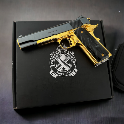 SPRINGFIELD GARRISON BLACK CHROME AND 24K GOLD PLATED 9MM