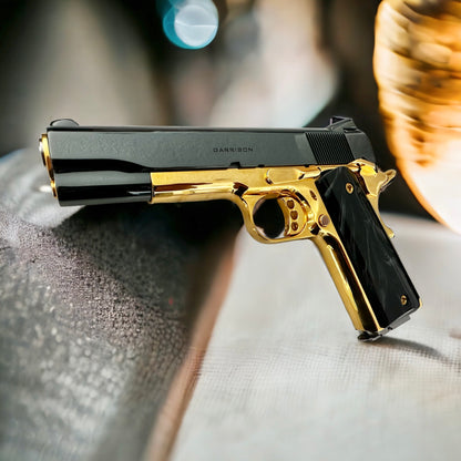 SPRINGFIELD GARRISON BLACK CHROME AND 24K GOLD PLATED 9MM