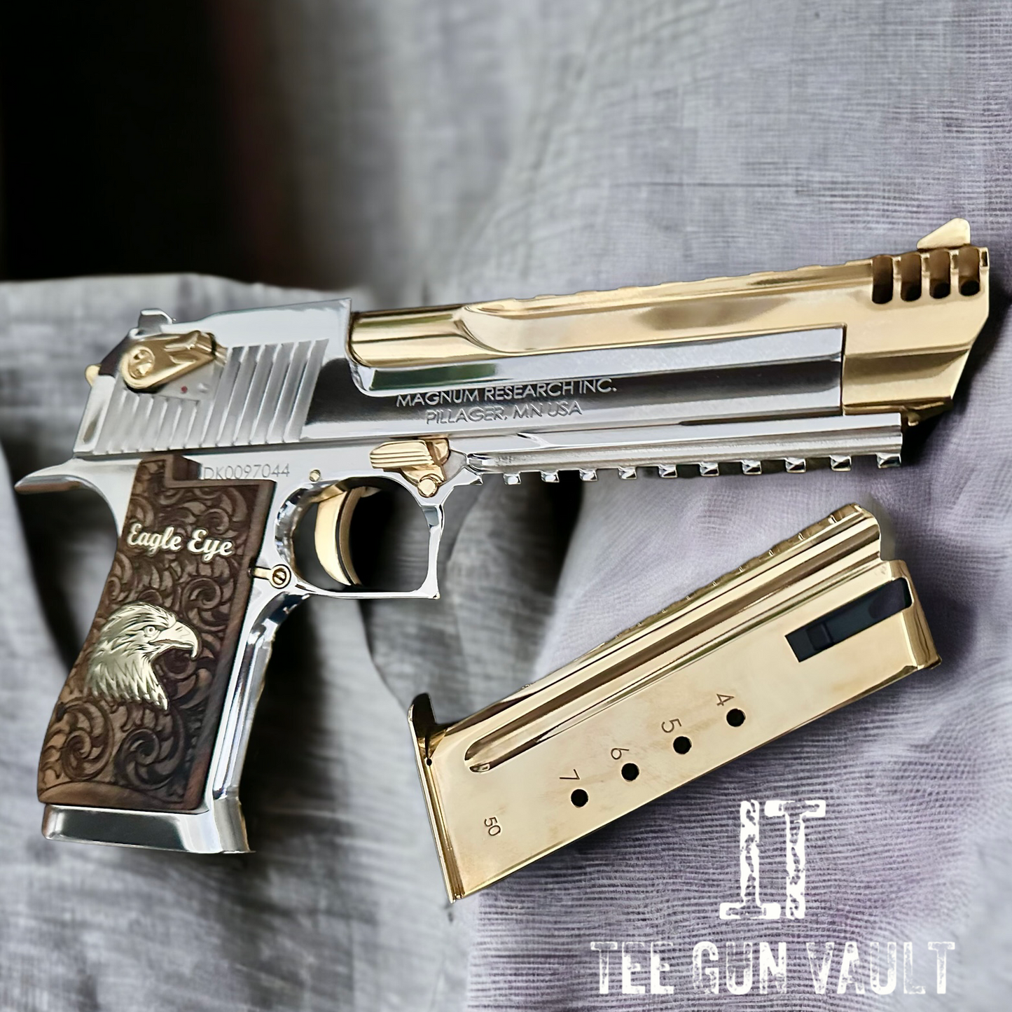 DESERT EAGLE 50AE HIGH POLISHED AND GOLD PLATED