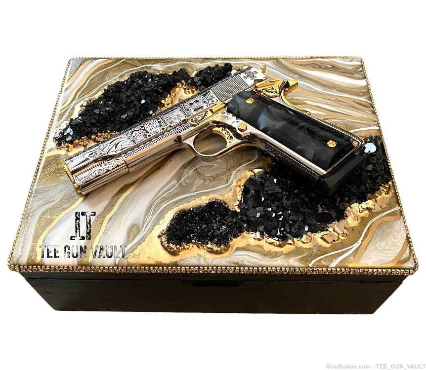 CHARLES DALY 1911 .45 acp FULLY ENGRAVED AND 24k WHITE/YELLOW GOLD PLATED