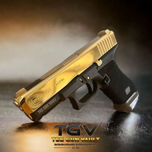 GLOCK 19X HIGH POLISHED AND 24K GOLD PLATED